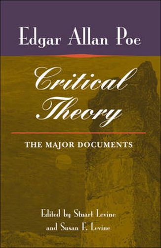 Cover image for Poe's Critical Theory: The Major Documents