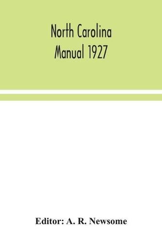 Cover image for North Carolina manual 1927