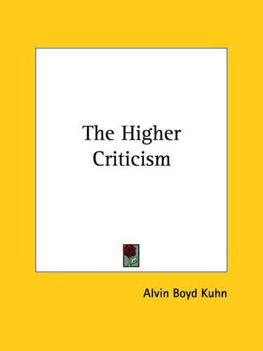 Cover image for The Higher Criticism