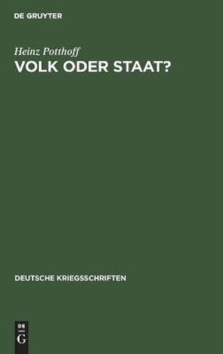 Cover image for Volk oder Staat?