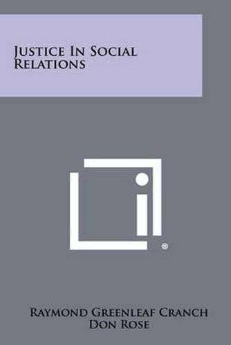 Cover image for Justice in Social Relations