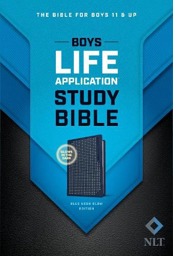 Cover image for NLT Boys Life Application Study Bible, Blue/Neon/Glow