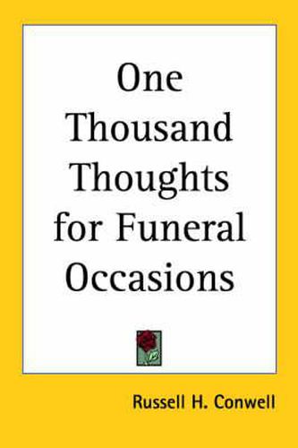 Cover image for One Thousand Thoughts for Funeral Occasions (1929)