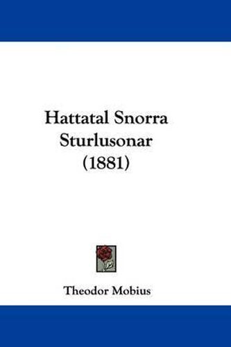 Cover image for Hattatal Snorra Sturlusonar (1881)