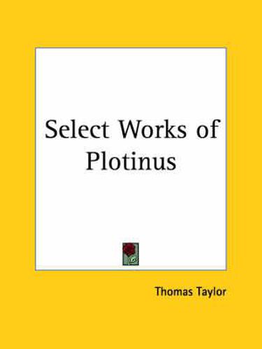 Cover image for Select Works of Plotinus (1929)