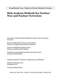 Cover image for Risk Analysis Methods for Nuclear War and Nuclear Terrorism