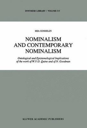 Cover image for Nominalism and Contemporary Nominalism: Ontological and Epistemological Implications of the work of W.V.O. Quine and of N. Goodman