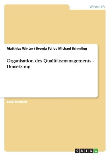 Cover image for Organisation des Qualitatsmanagements - Umsetzung