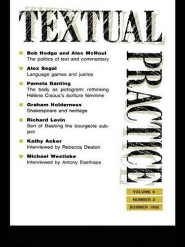 Cover image for Textual Practice: Volume 6, Issue 2