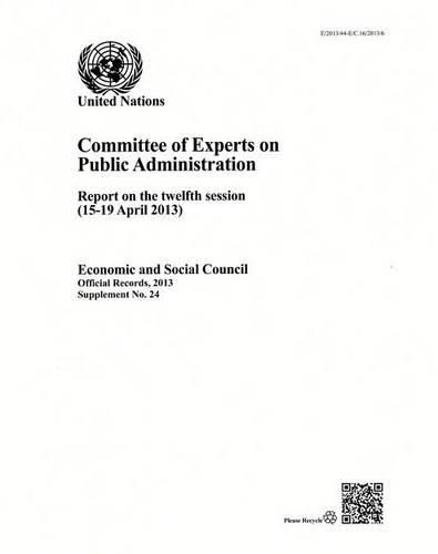 Committee of Experts on Public Administration: report on the twelfth session (15-19 April 2013)