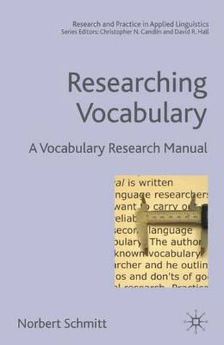 Cover image for Researching Vocabulary: A Vocabulary Research Manual