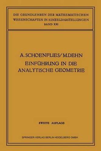 Einfuhrung in Die Analytische Geometrie Der Ebene Und Des Raumes