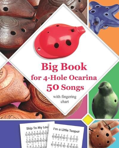 Cover image for Big Book for 4-Hole Ocarina - 50 Songs with Fingering Chart