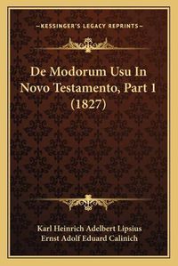 Cover image for de Modorum Usu in Novo Testamento, Part 1 (1827)