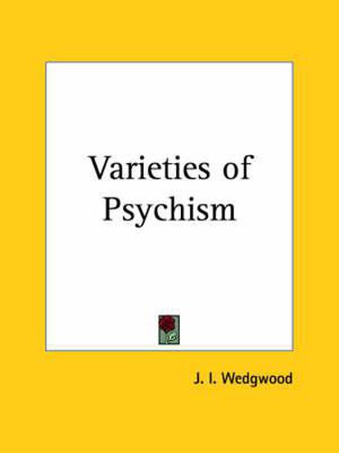 Cover image for Varieties of Psychism (1914)