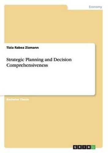 Cover image for Strategic Planning and Decision Comprehensiveness