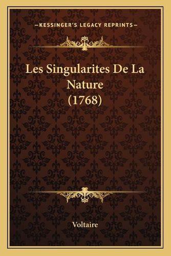 Cover image for Les Singularites de La Nature (1768)