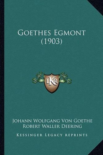 Cover image for Goethes Egmont (1903)