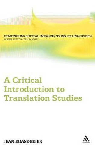 Cover image for A Critical Introduction to Translation Studies