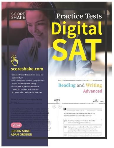 Cover image for Scoreshake Digital SAT Reading and Writing Advanced Practice Tests