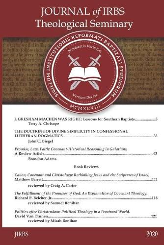 Cover image for Journal of IRBS Theological Seminary 2020