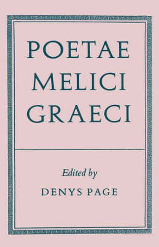 Cover image for Poetae Melici Graeci