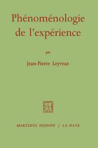 Cover image for Phenomenologie de L'experience