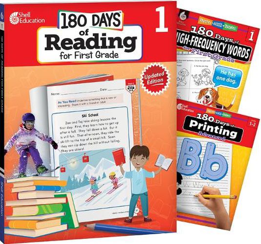 Cover image for 180 Days(tm) Reading, High-Frequency Words, & Printing Grade 1: 3-Book Set