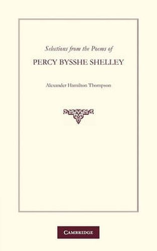 Selections from the Poems of Percy Bysshe Shelley