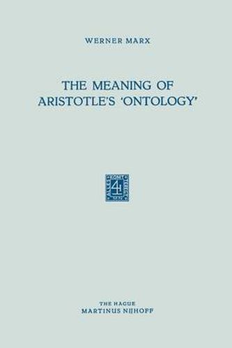 Cover image for The Meaning of Aristotle's 'Ontology