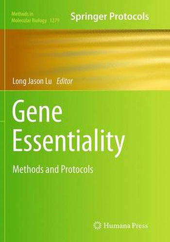 Cover image for Gene Essentiality: Methods and Protocols