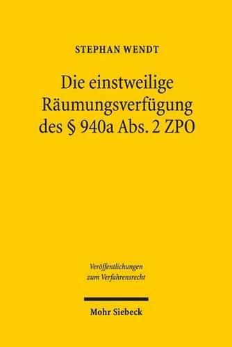 Cover image for Die einstweilige Raumungsverfugung des  940a Abs. 2 ZPO