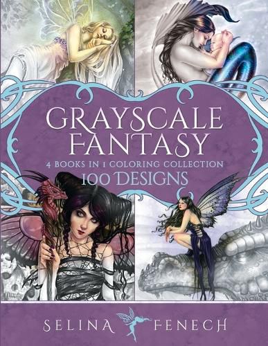 Cover image for Grayscale Fantasy Coloring Collection: 100 Designs