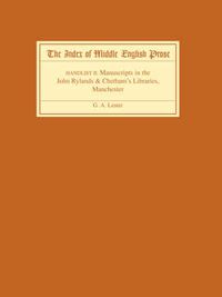 Cover image for The Index of Middle English Prose Handlist II: Manuscripts in the John Rylands & Chetham's Libraries, Manchester