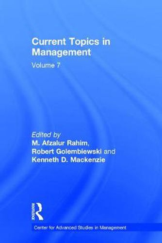 Cover image for Current Topics in Management