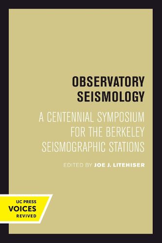 Cover image for Observatory Seismology