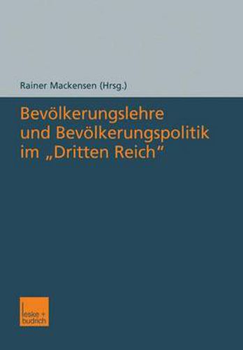 Cover image for Bevoelkerungslehre Und Bevoelkerungspolitik Im  Dritten Reich