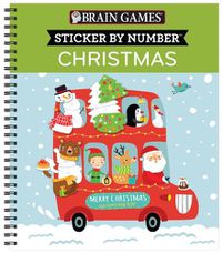 Cover image for Brain Games - Sticker by Number: Christmas (Kids)