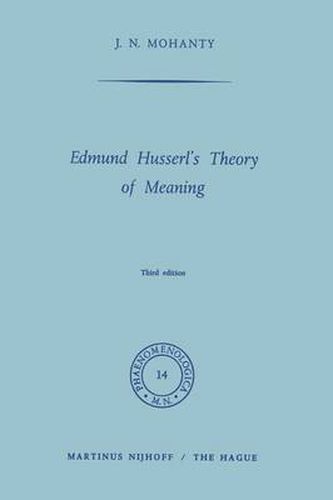 Edmund Husserl's Theory of Meaning