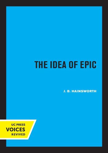 Cover image for The Idea of Epic