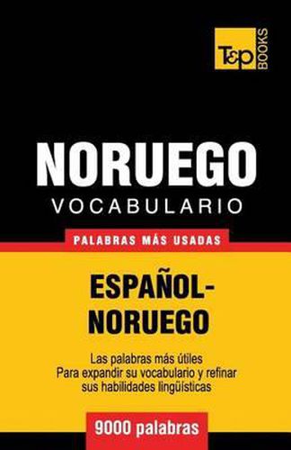 Cover image for Vocabulario Espanol-Noruego - 9000 palabras mas usadas