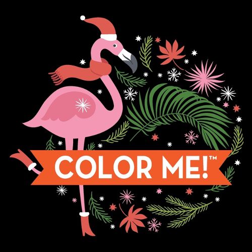 Cover image for Color Me! Christmas (Flamingo Cover) - Keepsake Coloring Books Compact Edition: Festive Holiday & Winter Designs with Quotes 7x7 Inches Stocking Stuffer, Coloring Book for Adults & All Ages