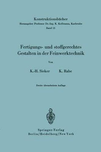 Cover image for Fertigungs- und stoffgerechtes Gestalten in der Feinwerktechnik