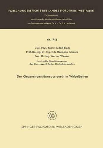 Cover image for Der Gegenstromwarmeaustausch in Wirbelbetten