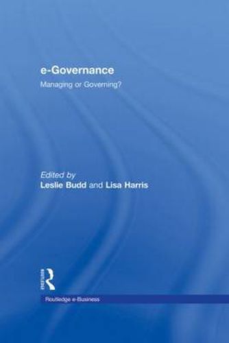 Cover image for e-Governance: Managing or Governing?