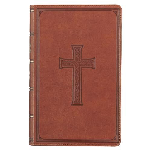 Cover image for KJV Holy Bible, Giant Print Standard Size Faux Leather Red Letter Edition - Ribbon Marker, King James Version, Brown