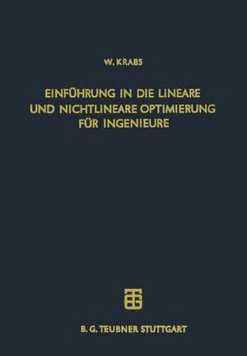 Cover image for Einfuhrung in Die Lineare Und Nichtlineare Optimierung Fur Ingenieure