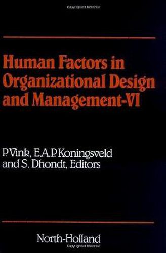 Cover image for Human Factors in Organizational Design and Management - VI