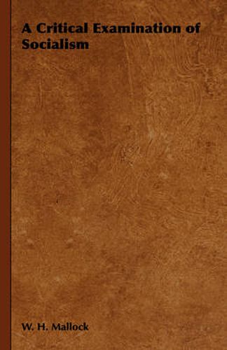 Cover image for A Critical Examination of Socialism
