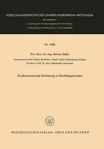 Cover image for Eindimensionale Stroemung in Strahlapparaten